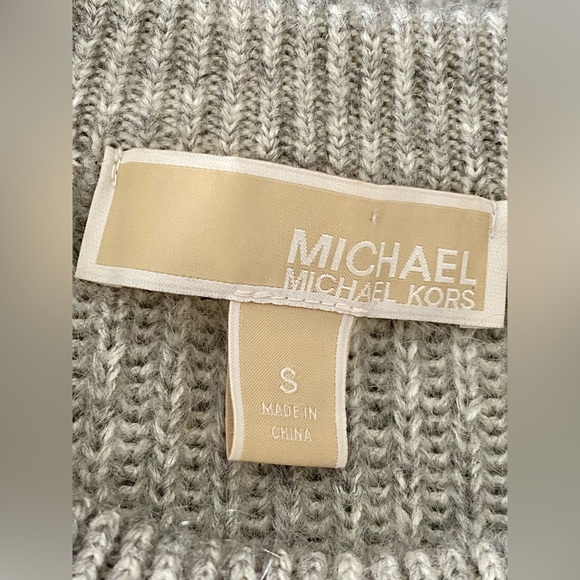 MICHAEL MICHAEL KORS Gray Merino Wool Blend Crew Neck Sweater Dress Small - Picture 7 of 8